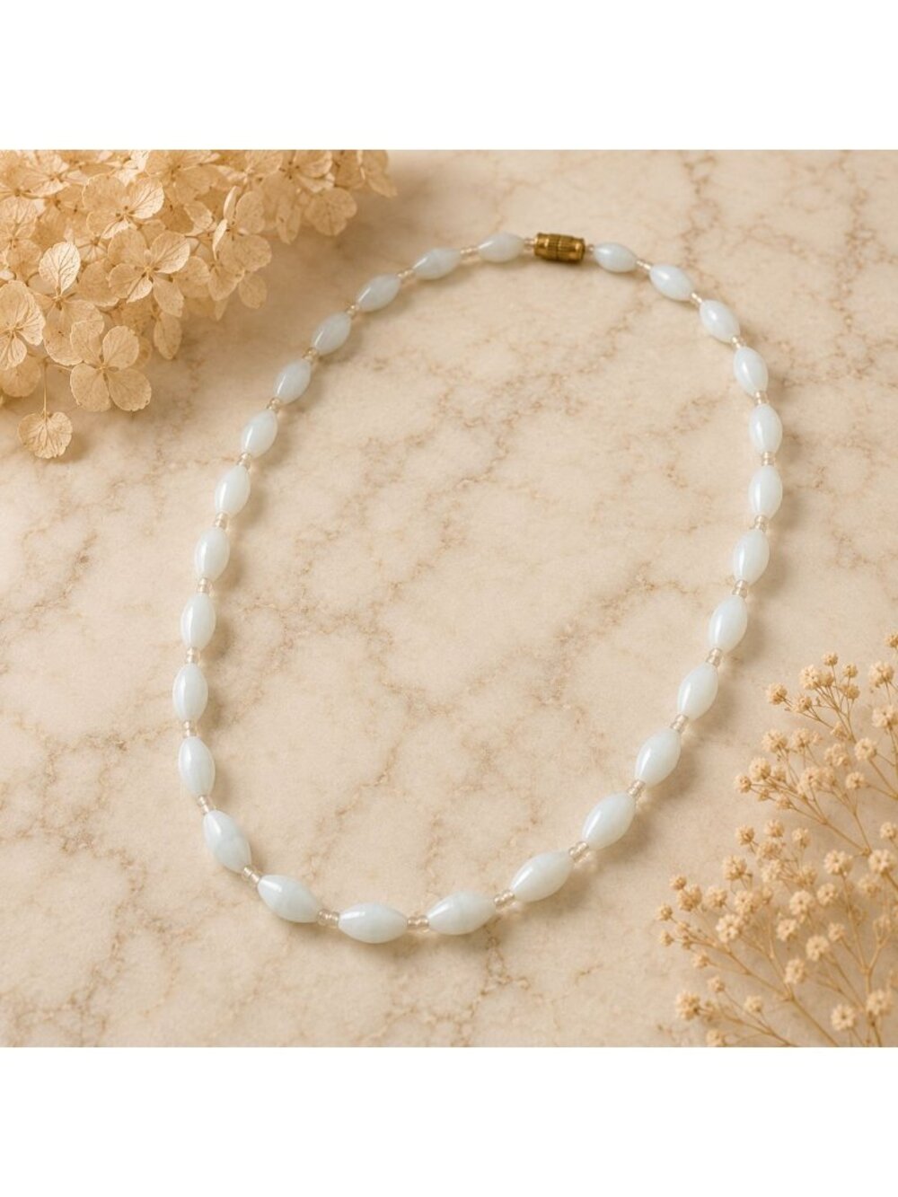 Vtg 1960s Tangerine Glass Bead Necklace Made in India New Old Stock Never‎ Worn
